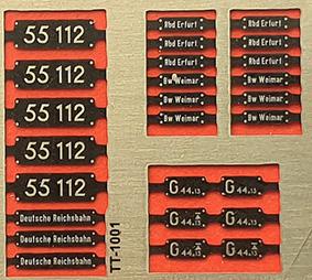 Ätzschildersatz 55 112, DR, Epoche III