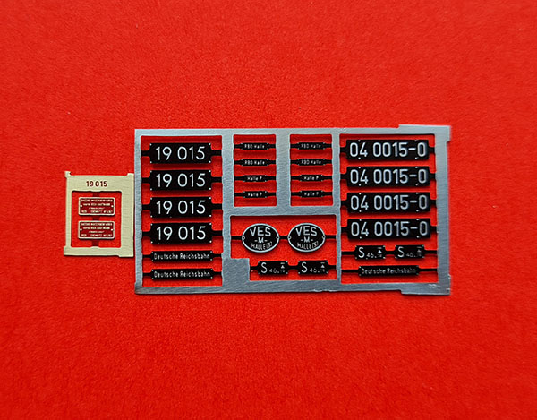 Ätzschildersatz 19 015/04 0015-0 komplette VES-M Beschilderung E