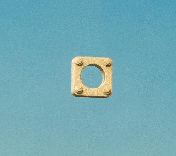 Flansch, eckig, Außenkante 4,5x4,5mm, Lochdurchmesser 2,6mm, 1 Paar, NG 0, 1, 2