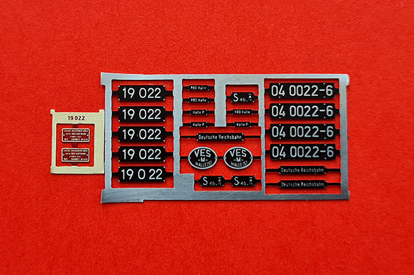 Ätzschildersatz 19 022/04 0022-6 komplette VES-M Beschilderung E