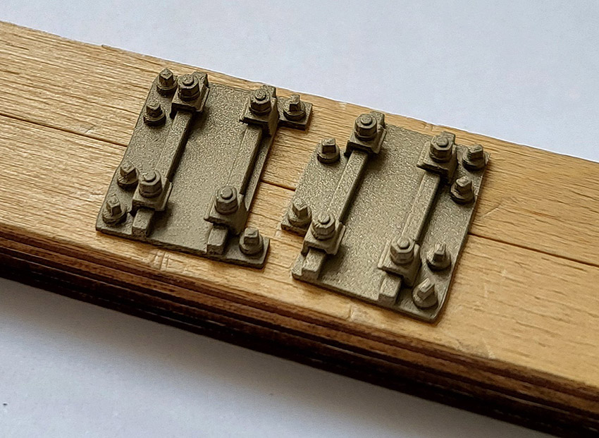 Rp18 - Sonderbauart, Doppelkleineisen gerade für Code 250 Profil, 1 Paar, NG 2. 